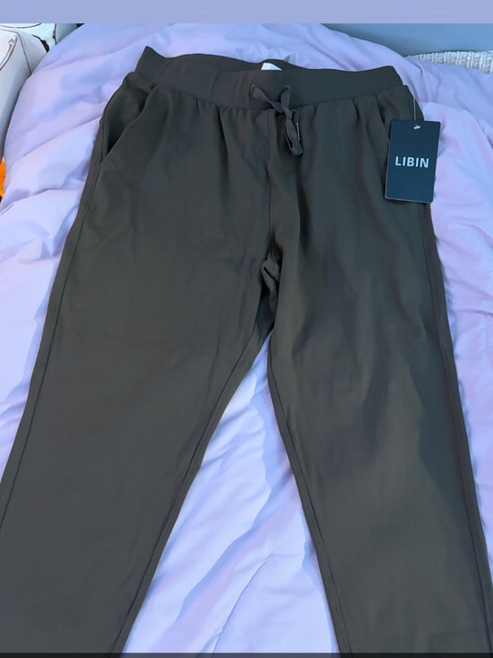 Libian Pants - Libian Men's Olive Green Drawstring Joggers
